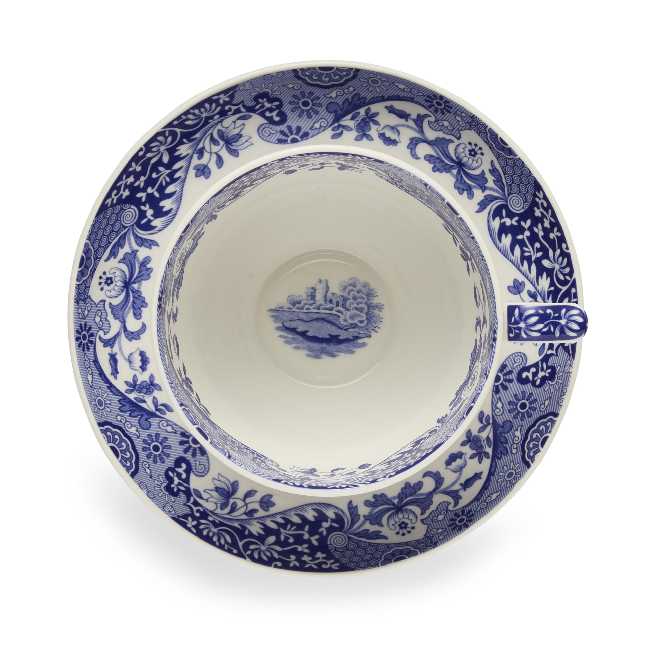 Portmeirion Home & Gifts Tasse et soucoupe géantes italiennes bleues Spode (bleu et blanc, 0,56 l/20 fl.oz)