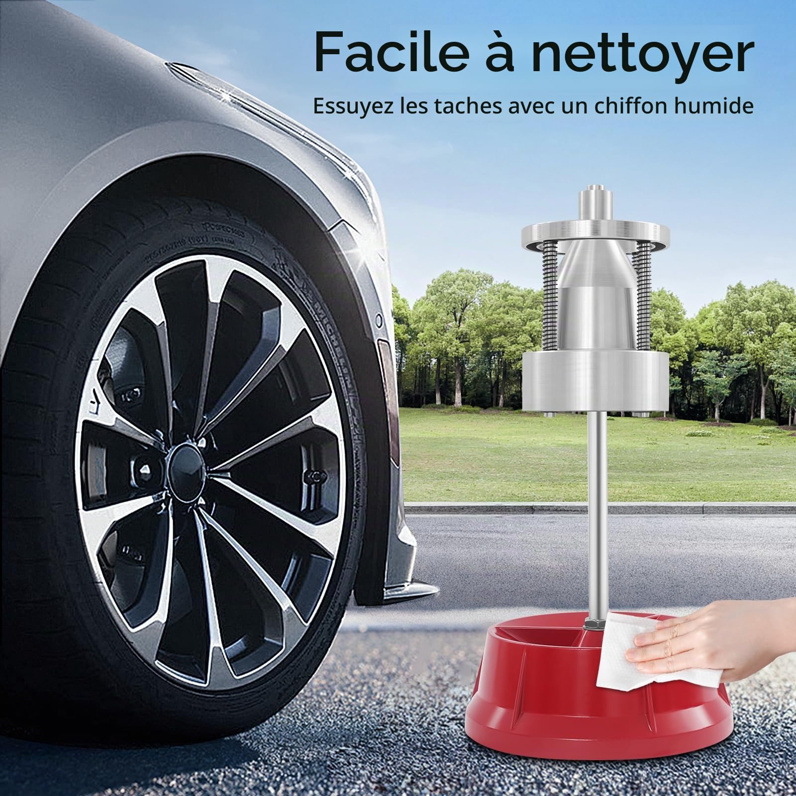 Equilibreuse de pneus pour voitures et camions - Appareil d'équilibrage des pneus en alliage d'aluminium portable - Outil de changement de pneu pour moyeux d'un diamètre de 1 à 4"