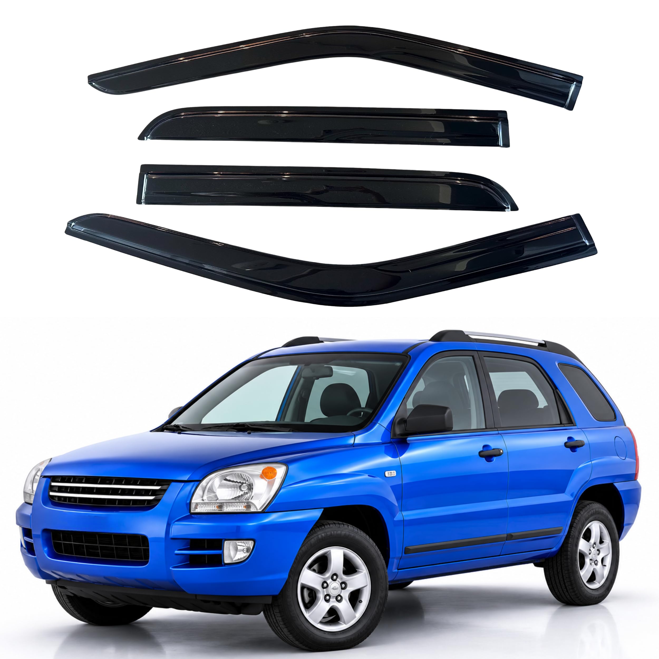 IG Window Visors Fit for 2005-2010 Kia Sportage, Out-Channel Rain Guards Vent Wind Deflectors 4PC, Car Accessories for 05-10 Sportage