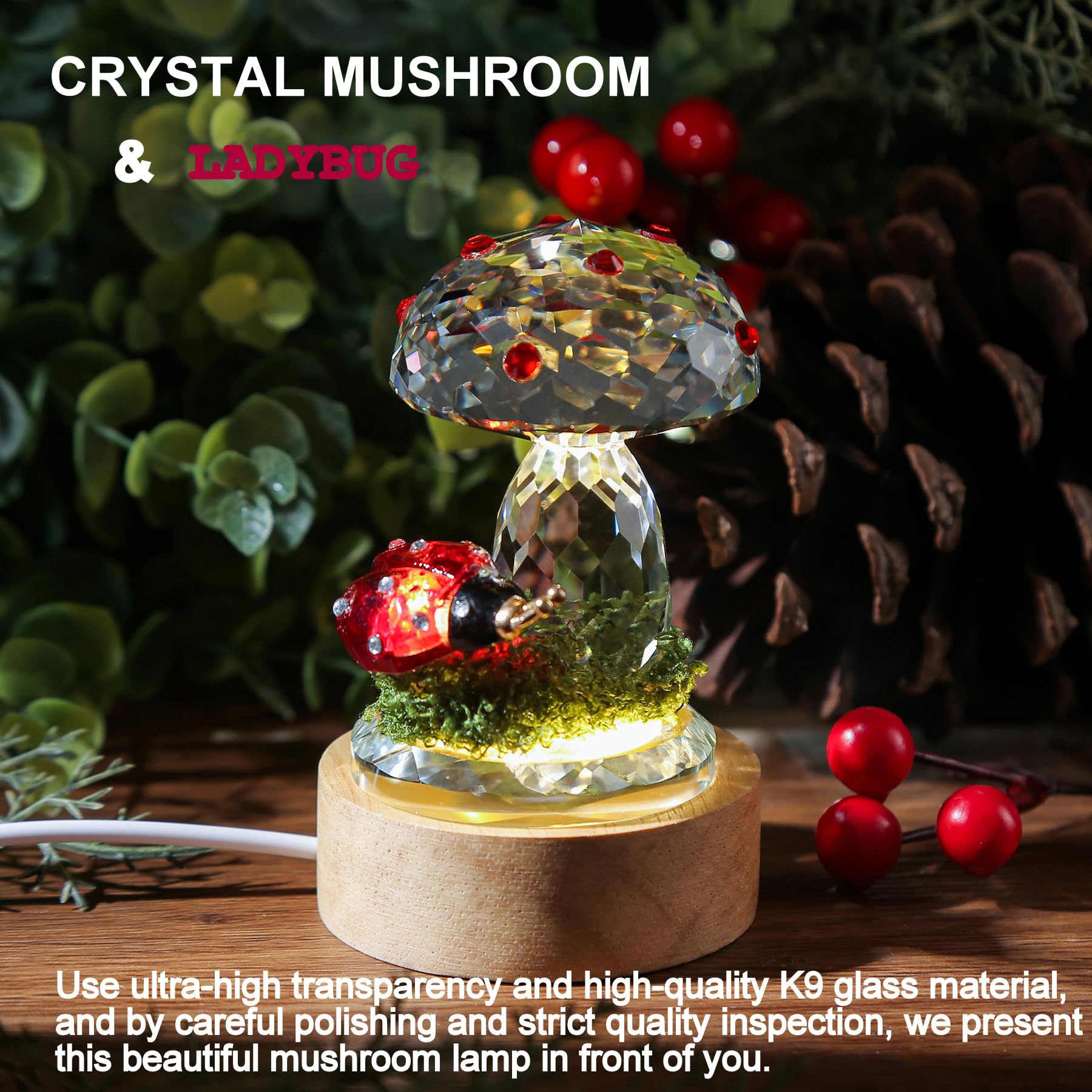 Amazon.co.jp : TENGFENG クリスタルマッシュルームナイトライト