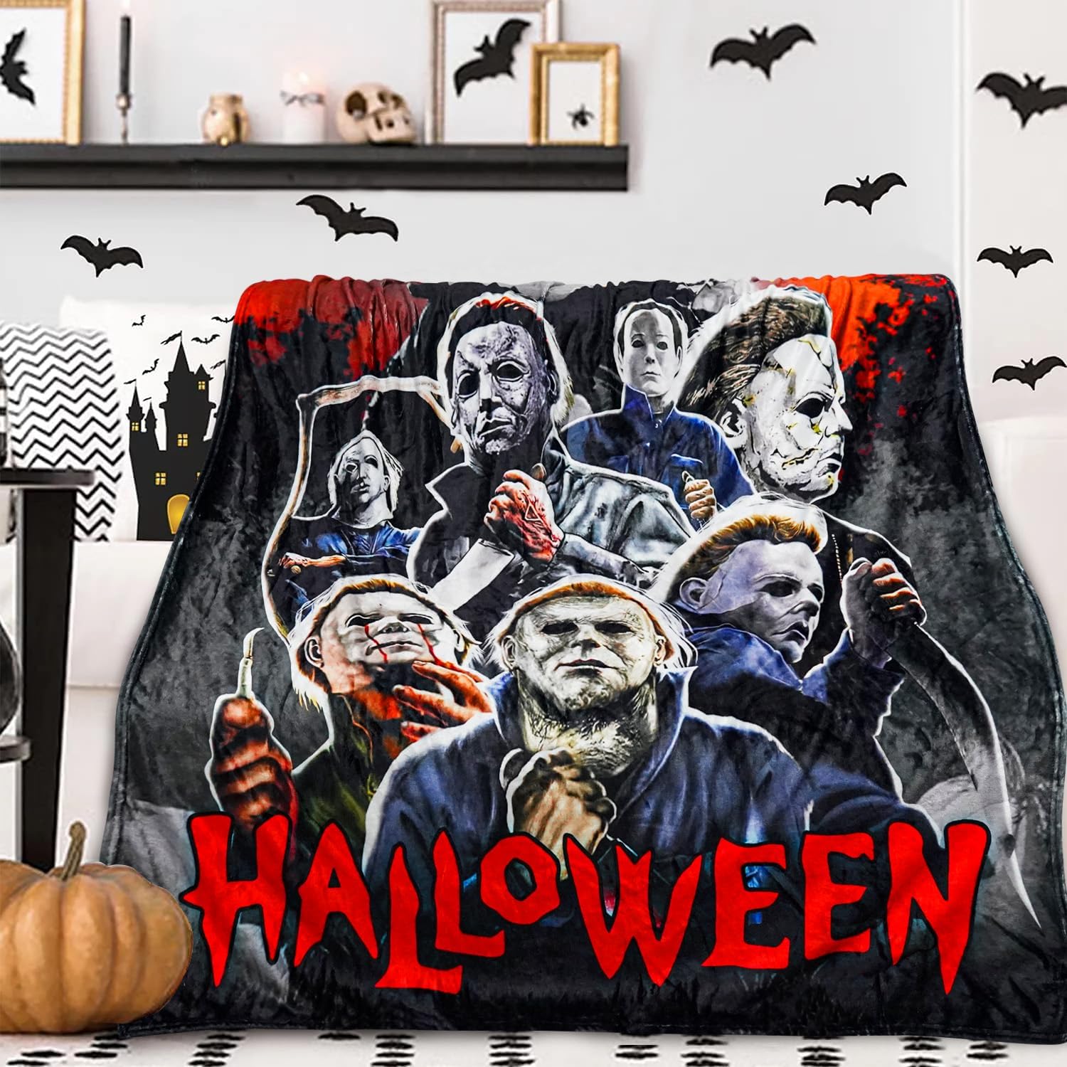 muneen Horror Movie Blanket Gifts for Men Women Halloween