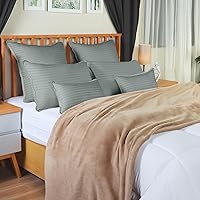 Vista 5 de Utopia Bedding - Juego de 2 almohadas para dormir tamaño Queen (gris claro), alternativas al plumón para dormir, juego de almohadas de calidad