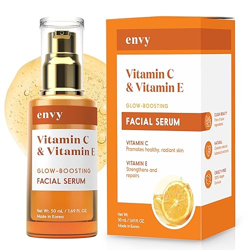 Suero de vitamina C con vitamina E y glicerina, cuidado de la piel coreano probado por dermatólogos para manchas oscuras e iluminación de la piel,
