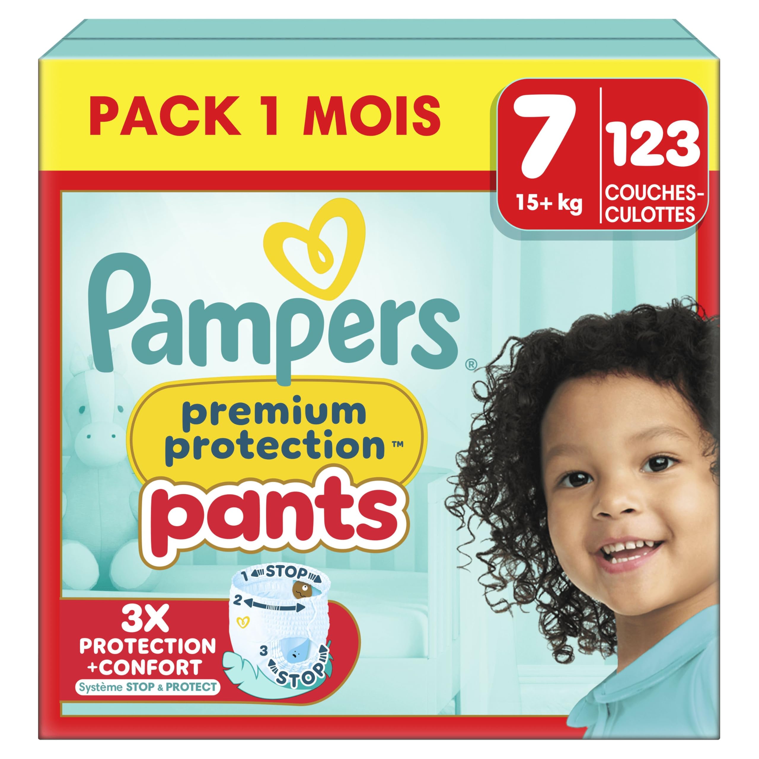 Pampers Premium Protection Pants Couches-Culottes Taille 7 x123 Pack 1 Mois