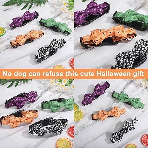 Miniatura 8 de Collar de perro de Navidad con lazo collar de cachorro suave ajustable con patrón de copo de nieve collar de perro para Navidad lindo collar de