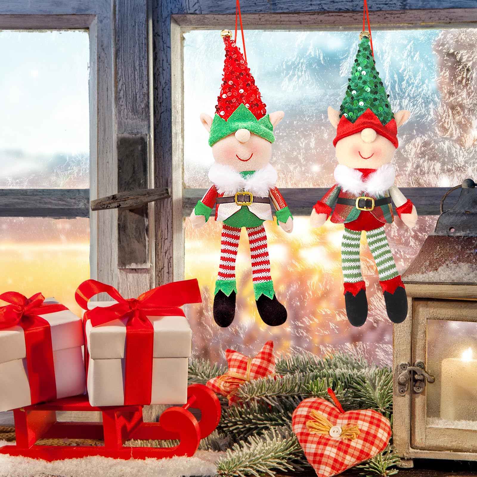 6 pezzi Pendenti a forma di zucca e stella a sei punte, decorazioni natalizie da appendere sull'albero di Natale per feste di Natale | SHEIN ALIA