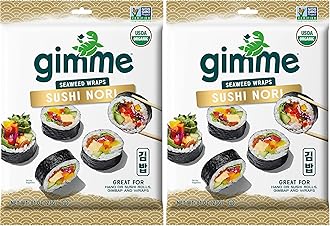 Organic Roasted Seaweed - Restaurant-style Sushi Nori Sheets - 0.81 Ounce (Pack of 2)