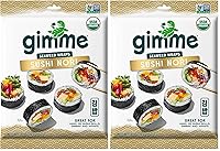 Vista 9 de Gimme Seaweed Sushi Nori Premium - Hojas de algas tostadas orgánicas, keto, vegano, sin gluten, hojas de sushi nori estilo restaurante, 0.81 onzas