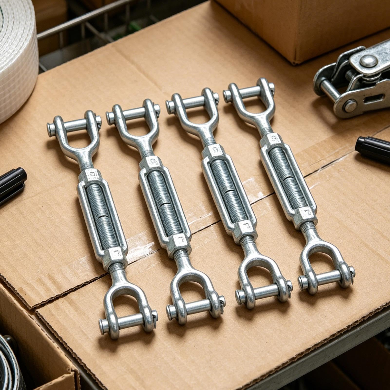 Tenditori Per Cavi E Fili Metallici 4 pezzi tenditore per fune | Tenditore M6 per Sistemi di Ringhiere per Stendibiancheria Vele Ombreggianti Recinzioni Pontili Giardino Ringhiere Industria
