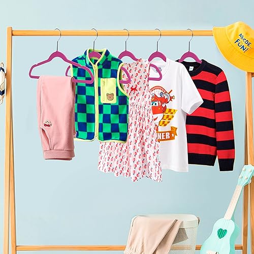 Miniatura 2 de Paquete de 30 perchas de plástico de calidad para niños, no aterciopeladas, no flocadas, delgadas y compactas, con gancho giratorio para camisas,