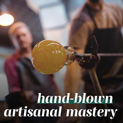 Miniatura 5 de Greenline Goods Florero acanalado con parte inferior redondeada, jarrones de vidrio soplado a mano de miel para flores, diseño acanalado y