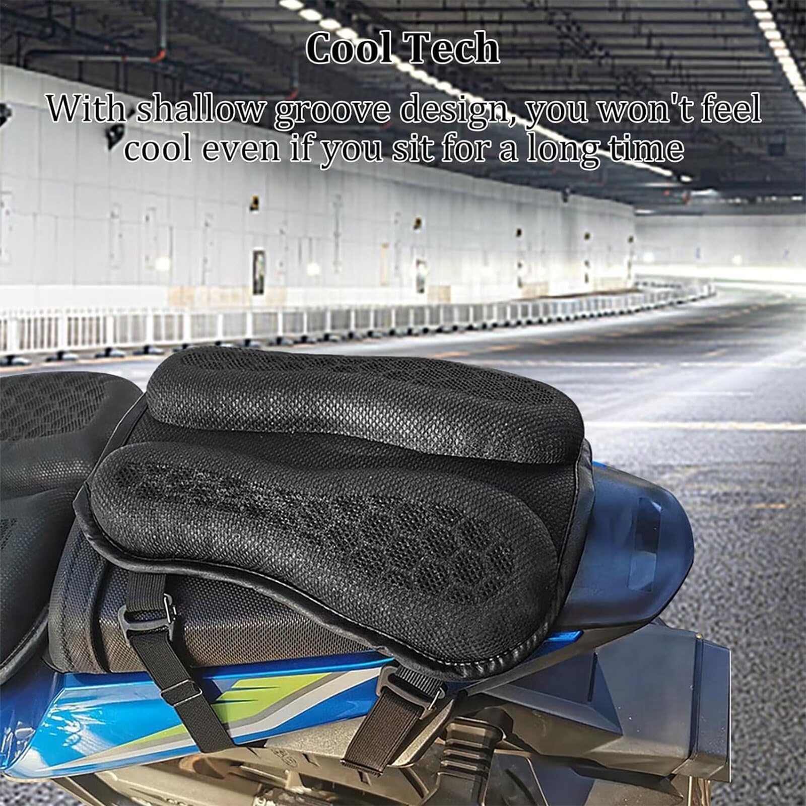 Poduszka do siedzenia motocyklowego | Żel do tylnego siedzenia pasażera do jazdy - poduszka do siedzenia pasażera motocyklowego, konwekcja powietrza i technologia chłodzenia