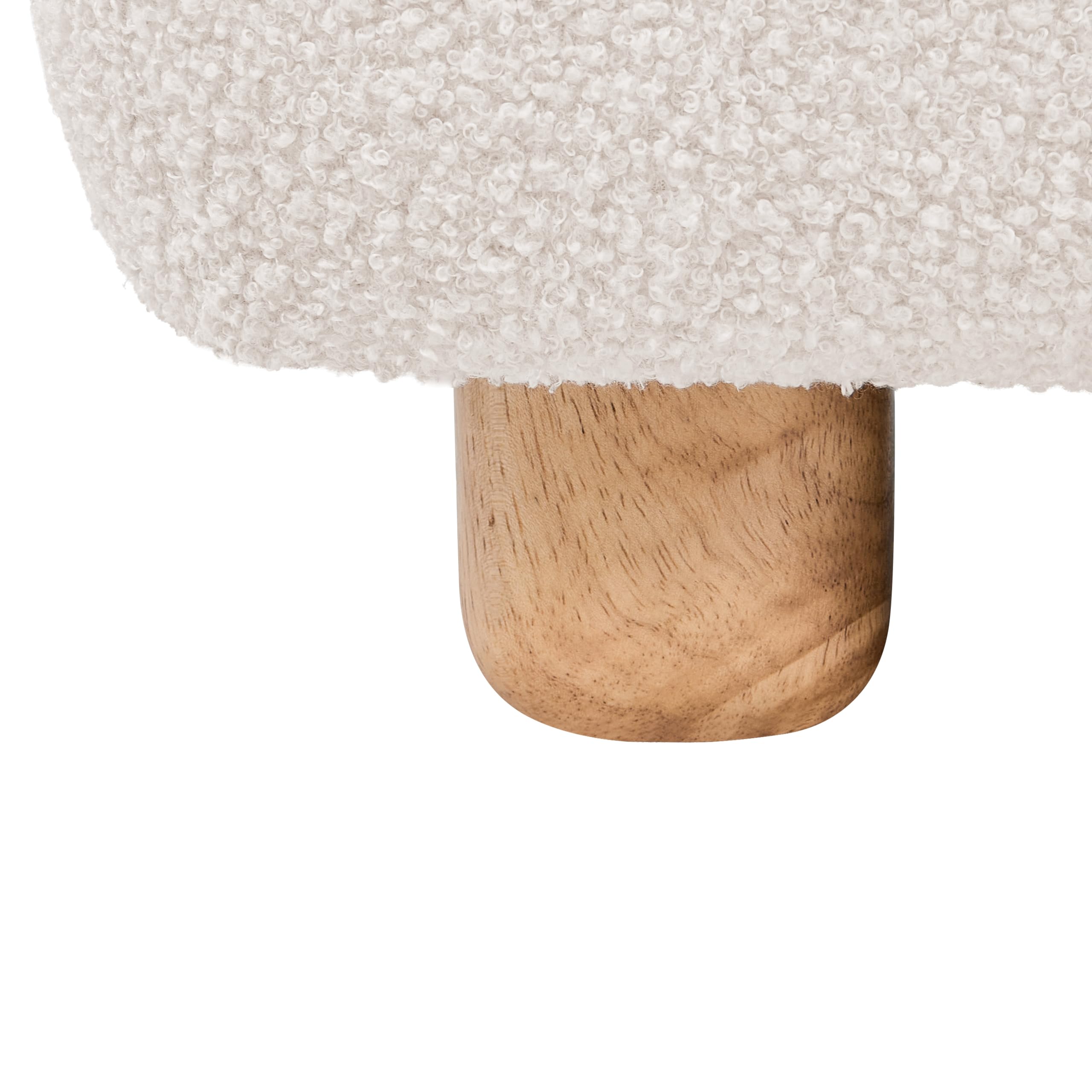 Beliani Sessel linksseitig Bouclé cremeweiß gepolstert modular mit Armlehne Lehne & Holzbeinen modern Amli