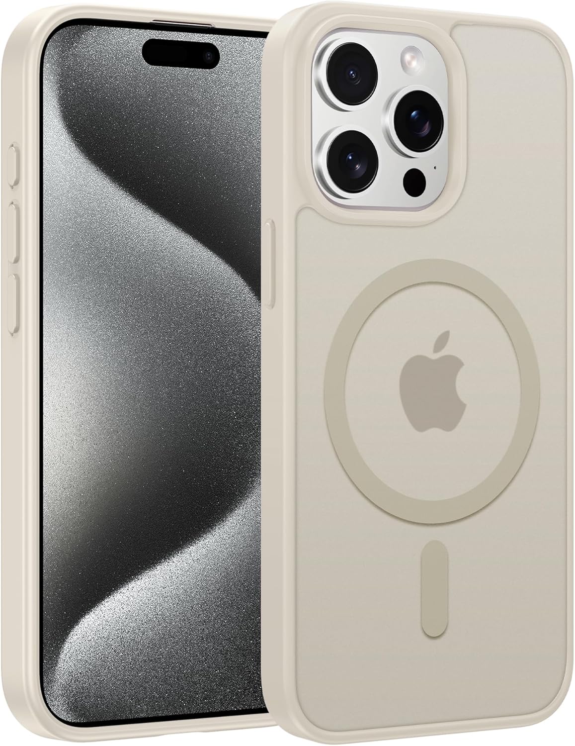 FNTCASE for iPhone 15 Pro-Max Case: Magnetic Matte Textured Military Grade Drop Protection Translucent Cell Phone Cover - Slim Rugged Durable Shockproof Protective Bumper Cases (iPhone 15 Pro Max) Thumbnail