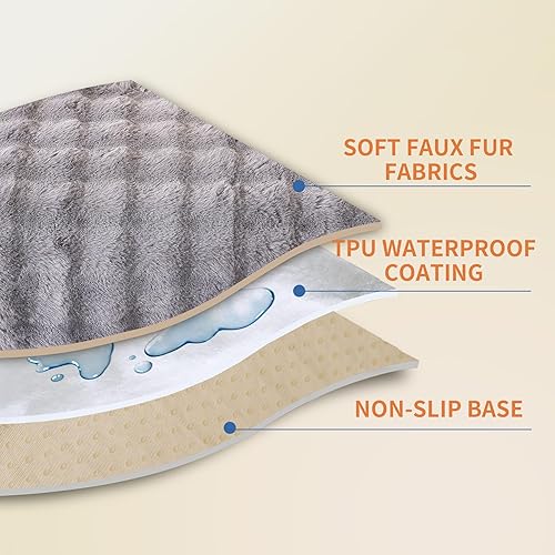 Miniatura 3 de Funda impermeable para cama de perro, funda antideslizante para sofá para perros lavable, protector de sofá para perros de imitación de piel, fundas