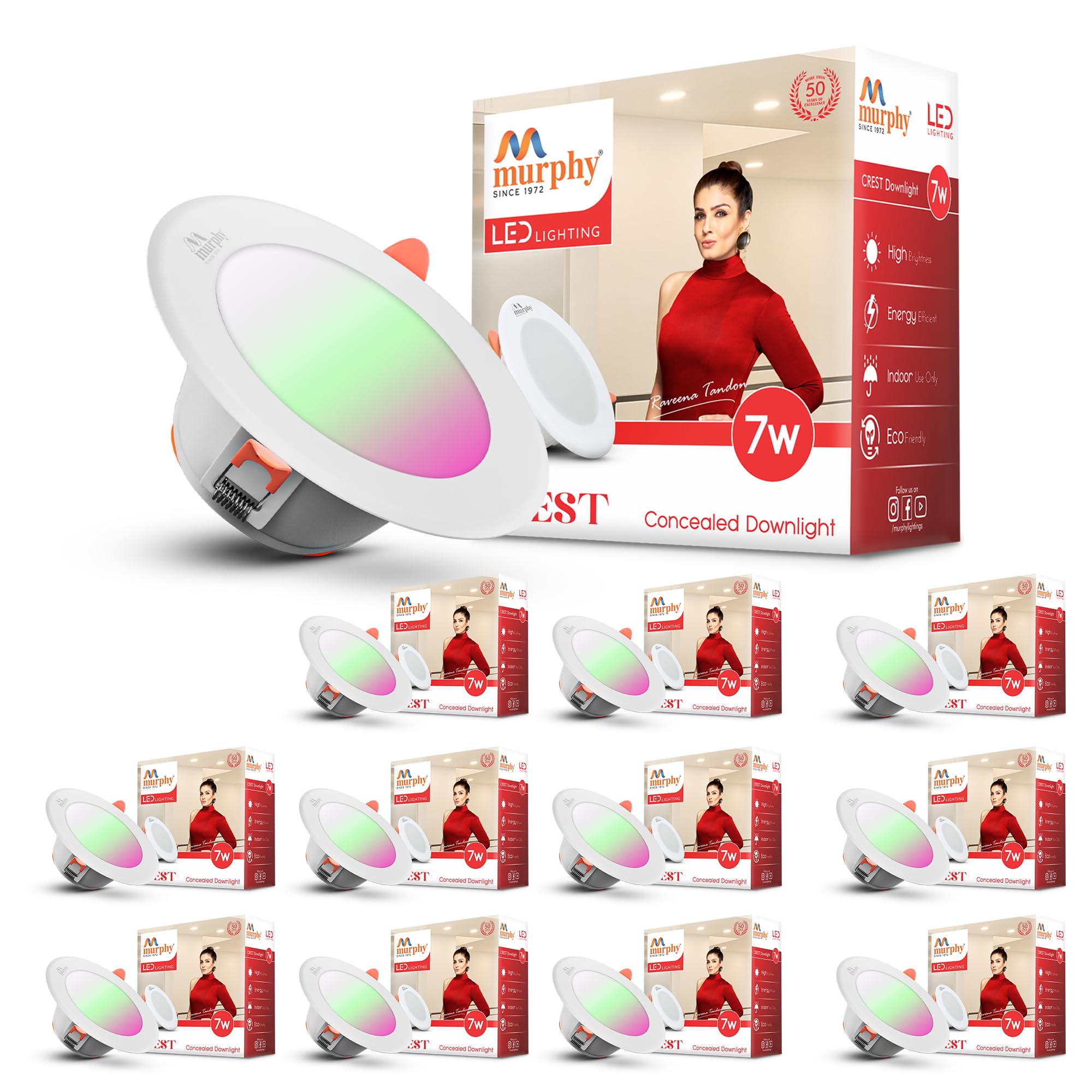 Color Changing LED Down Lights - Cool White, Green, Pink -8 Color Changing LED Down Lights - Cool White, Green, Pink -8