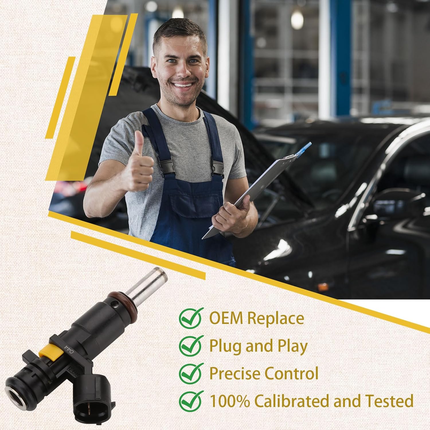 13537528176 OE 1.6L Naturally Aspirated Fuel Injectors,Compatible with/Mini 2007-2016 Cooper Base R56,Clubman R55,Cabrio R57,Coupe R58,Roadster R59,Countryman R60,Paceman R61 |8 Holes| |Set of 4|