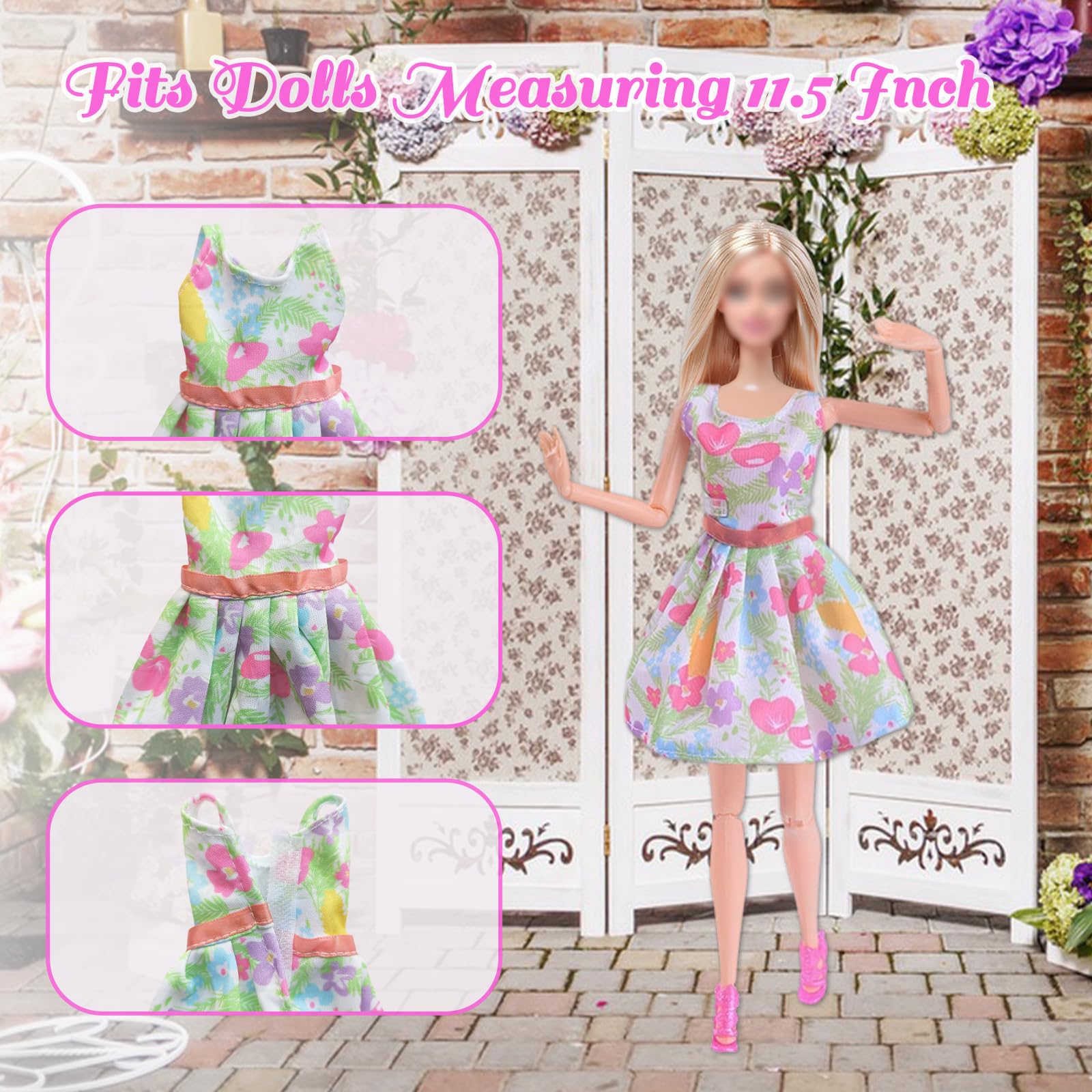 16 vestiti per bambole da 29 cm, compatibili con Barbie, confezione alla moda, 10 accessori inclusi 2 abiti da sera, 2 abiti, 3 set di abbigliamento quotidiano 3 set di abbigliamento estivo leggero