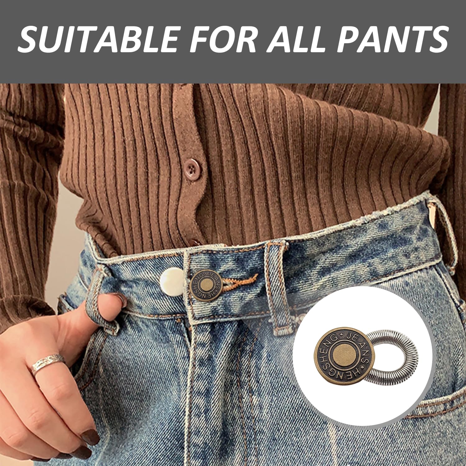 18 Estensori Per Pantaloni Regolabili - Allunga Vita Jeans E Gonne - 4 Modelli E 5 Colori