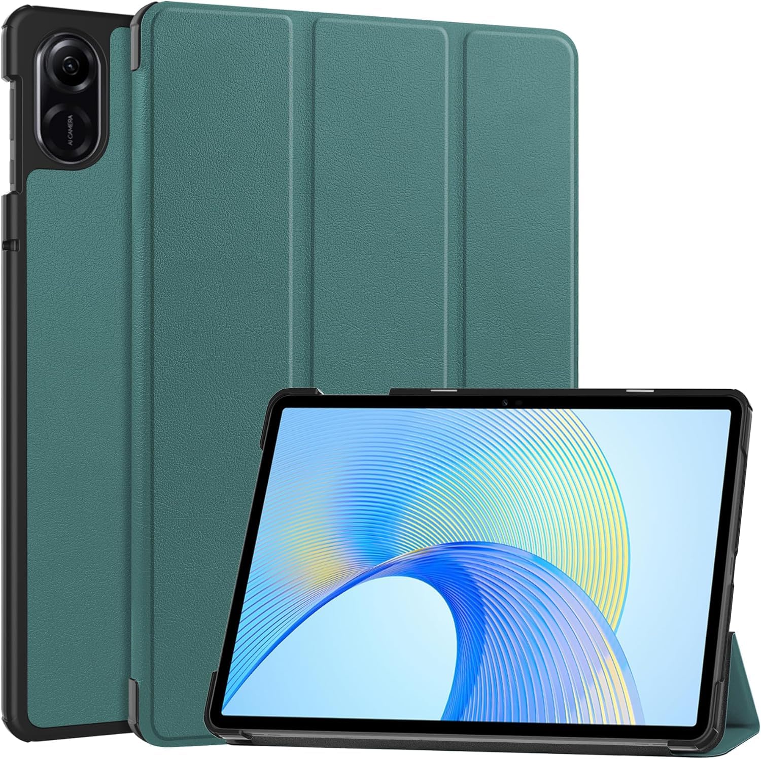 YIMICO Case for Honor Tablet X9/X8 Pro, Tri fold Slim Lightweight Hard Shell Smart Protective Cover with Multi-Angle Stand For Honor Pad X9/Honor Pad X8 Pro (Dark Green, HONOR Tablet X9/X8 PRO)