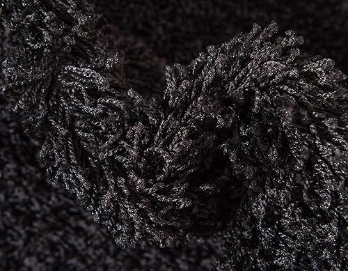 Miniatura 7 de Unique Loom Solid Shag Collection - Alfombra de área (6 pies 1 pulgada x 9 pies, rectangular, negro azabache)