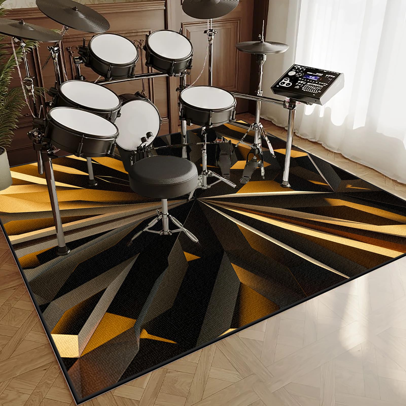 160 x 150 cm Elektronisch Schlagzeug Snare Drum Rug, Schalldicht Teppiche, Schallschutzmatte, Drum-Teppich, Schlagzeugteppich, Schallschutz Teppich, rutschfeste Trommelmatte für E Drum