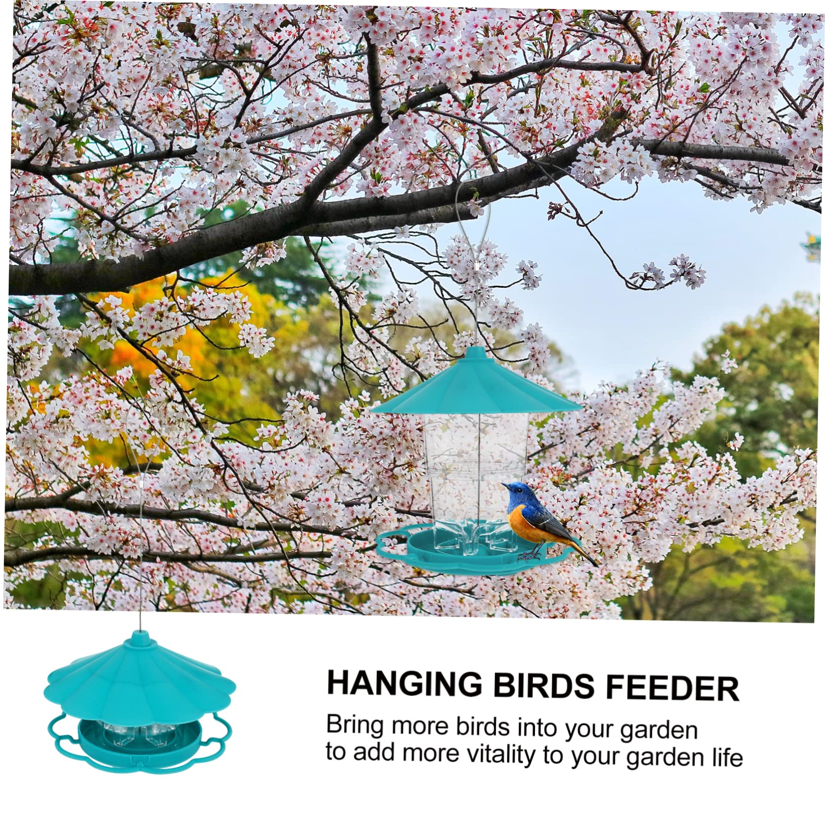 1pezzi Mangiatoia Per Uccelli Sospesa Materiale Alimentatore Esterno Leggero e Resistente Con Gancio Per Appenderlo Design Per Attirare Uccelli Nel Giardino
