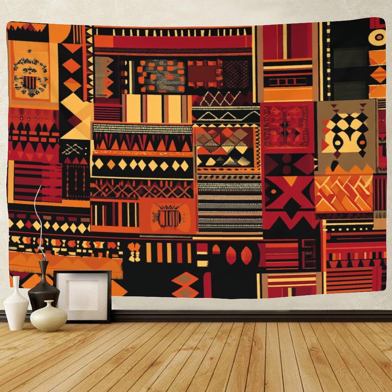 kaiyun Forme Geometriche e Organiche Parete Arazzo Da Parete Con Arte Murale Decorazioni Per La Casa Per Il Dormitorio Della Camera Da Letto (Tradizionale africano Arte,180cmx230cm)