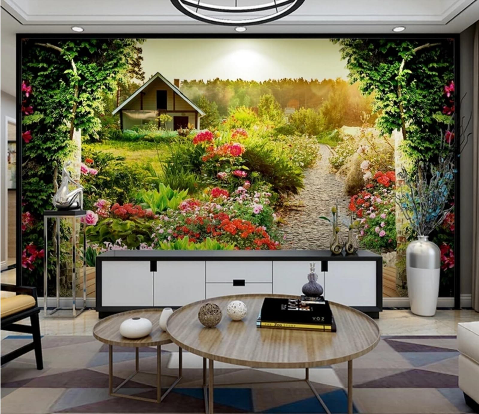 Papier peint panoramique 3D salon chambre tapisserie murale fleur