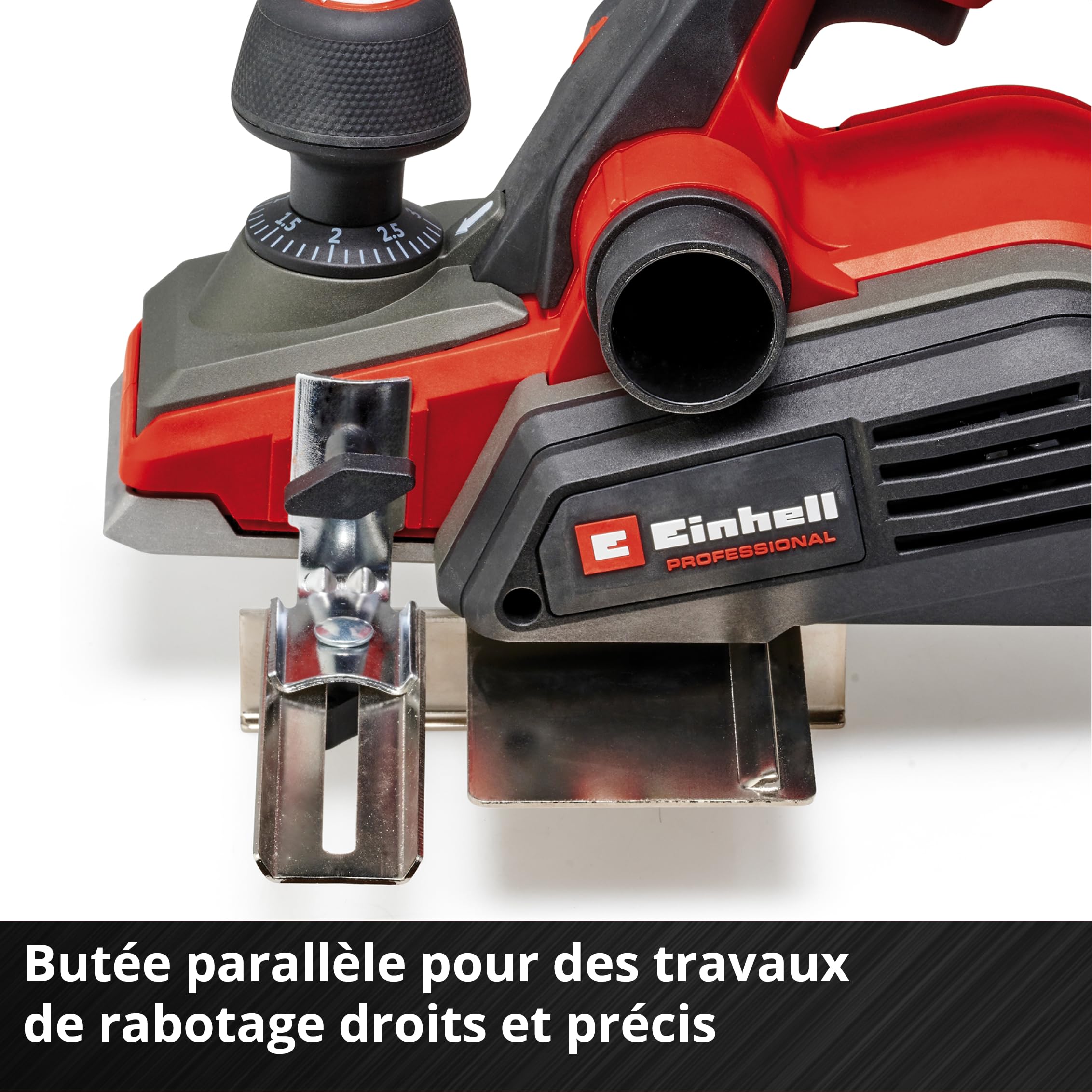 Einhell Professional Rabot portatif sans fil TP-PL 18/3 Li BL-Solo Power X-Change (18V, sans charbon, largeur 82 mm, profondeur de passe 3 mm max., arbre porte-fer, patin de repos, sans batterie)