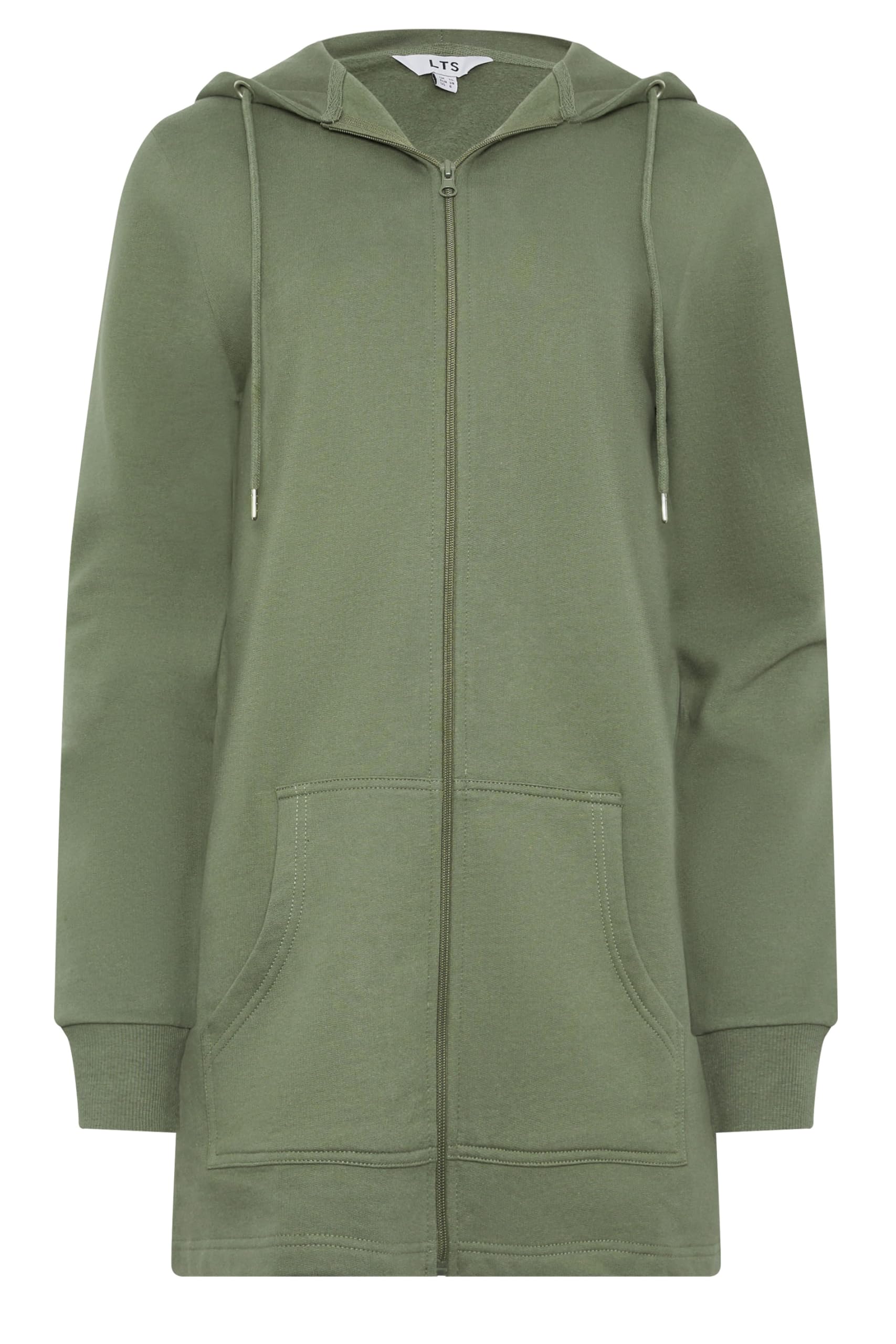 Long Tall Sally - Lts Tall Khaki Cotton Longline Hoodie - Women's