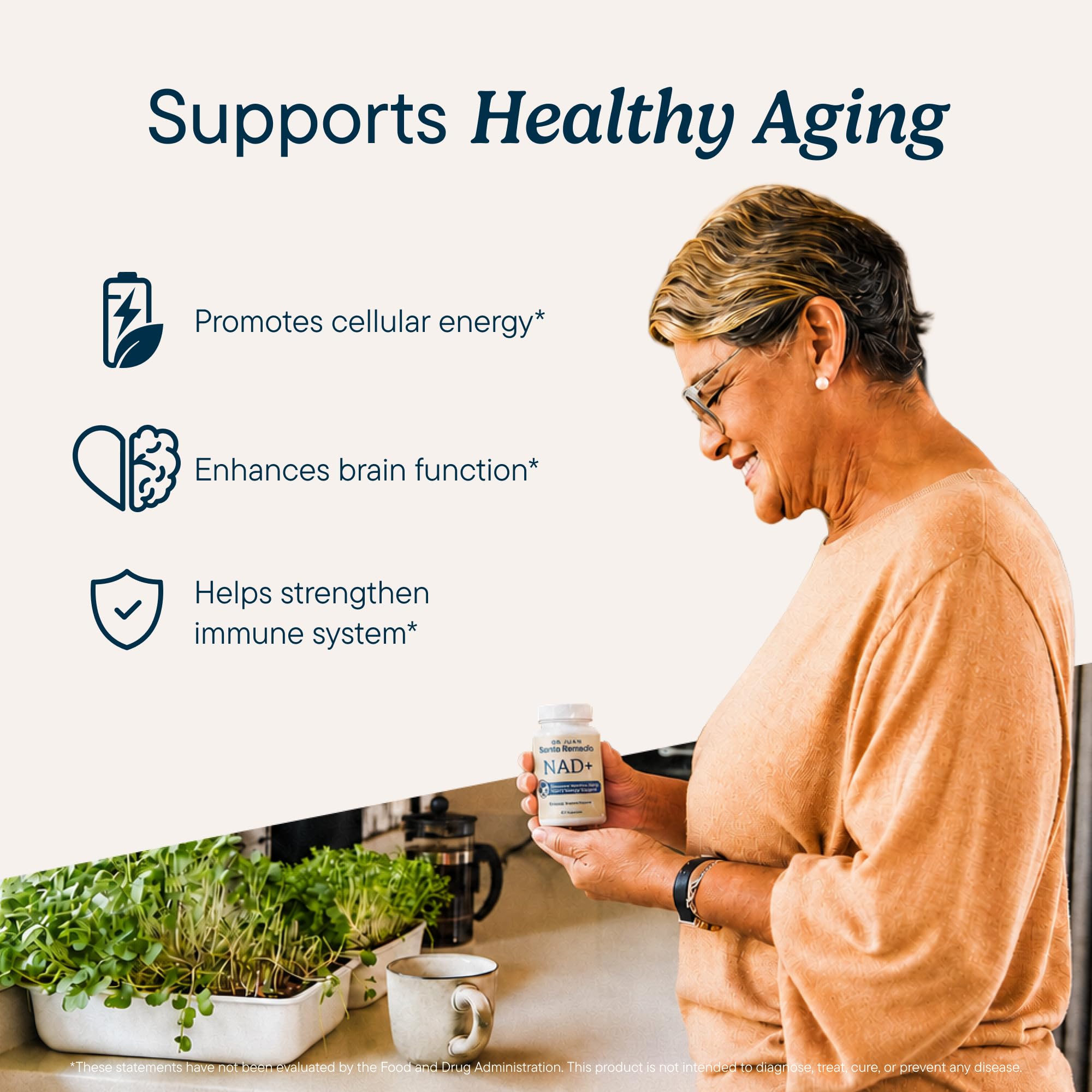 Santo Remedio NAD+ Supplement, Healthy Aging & Cellular Health, 60 Capsules — Amazon image 2