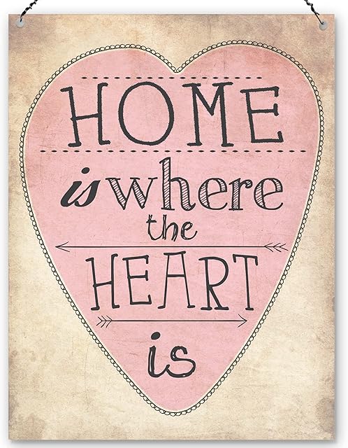 Dorothy Spring Home Is Where The Heart Is Wall Quote Plaque Metal Sign Size 15x20cm