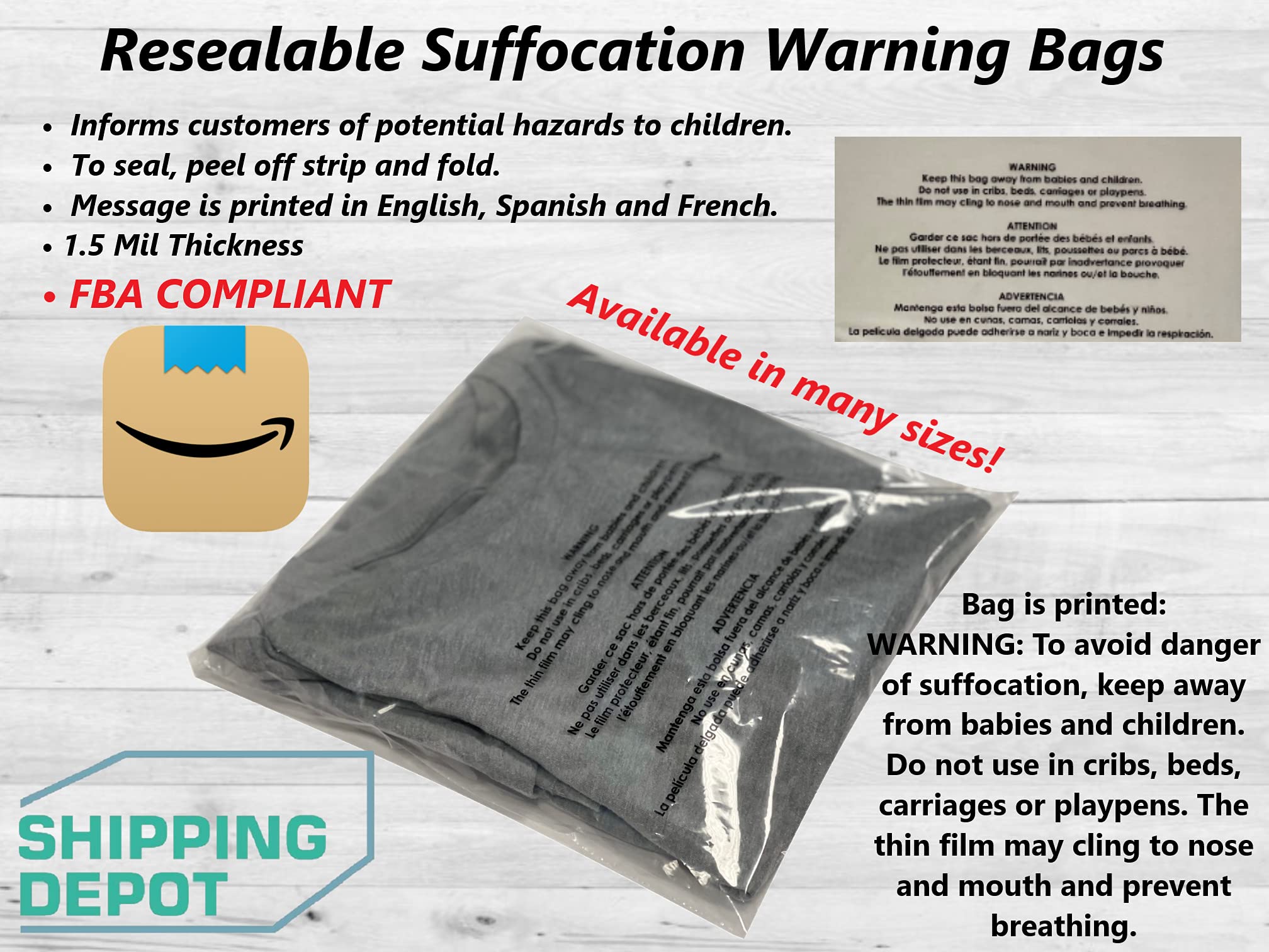 PolyPackers – 11" X 14" (500 Count) Self Seal Clear Poly Bags With