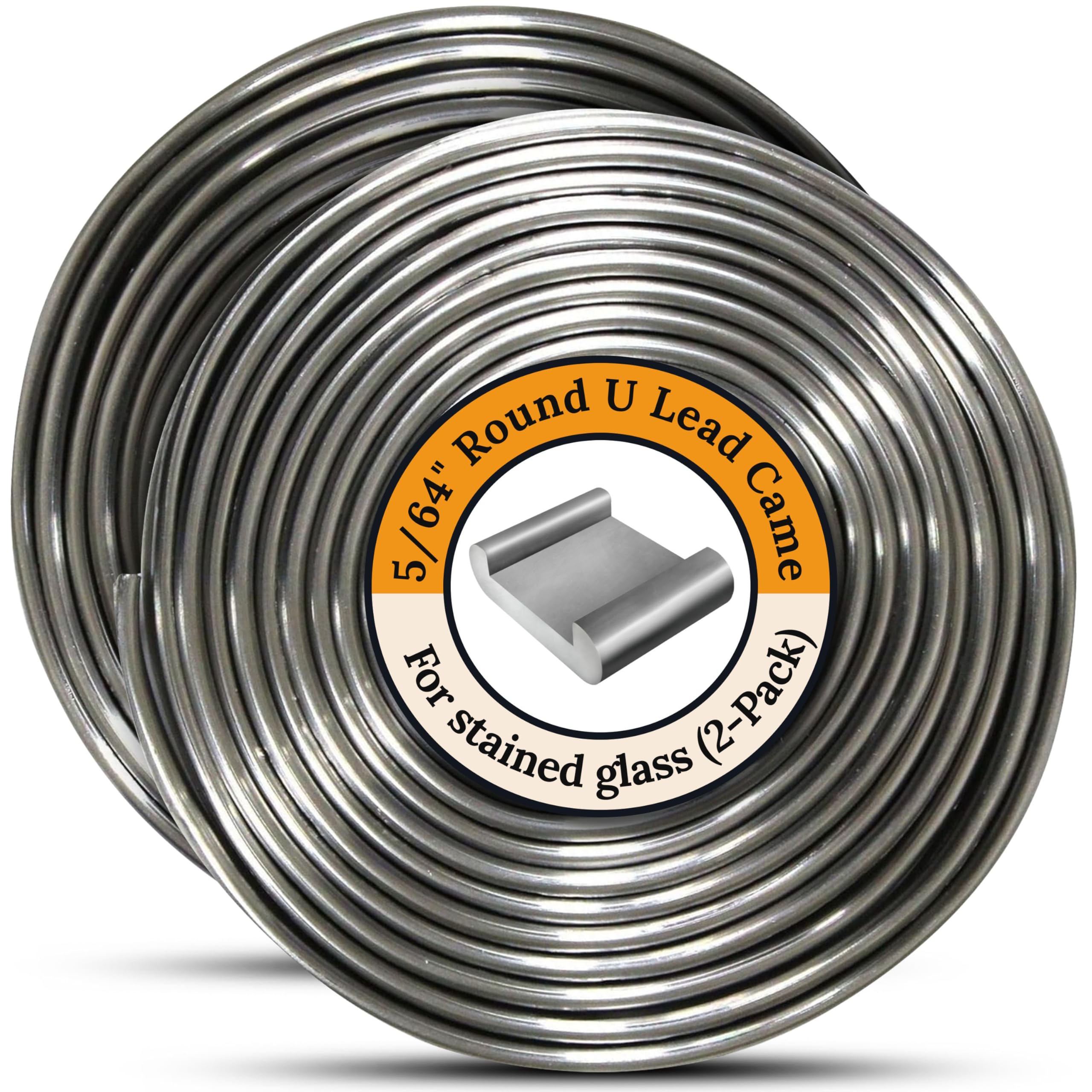 Glassco 564" Round U Hobby Came | Lead Came 12 ft for Stained Glass Projects | Adds Strength & Structure | Perfect for Small Glass Projects & Suncatchers | Gives a Professional Look | Adds St product thumbnail 2