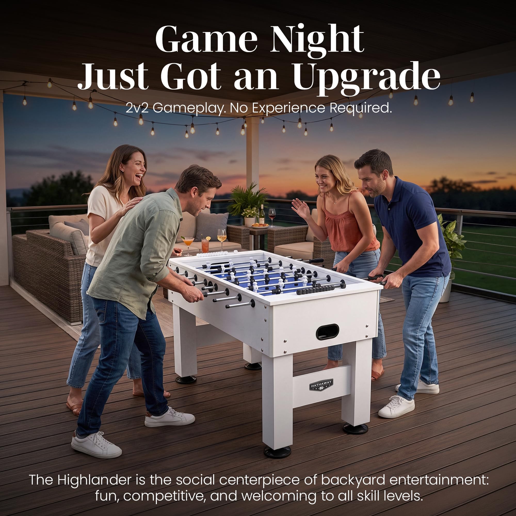 Amazon.com : Hathaway Highlander 55-in Outdoor Foosball Table for