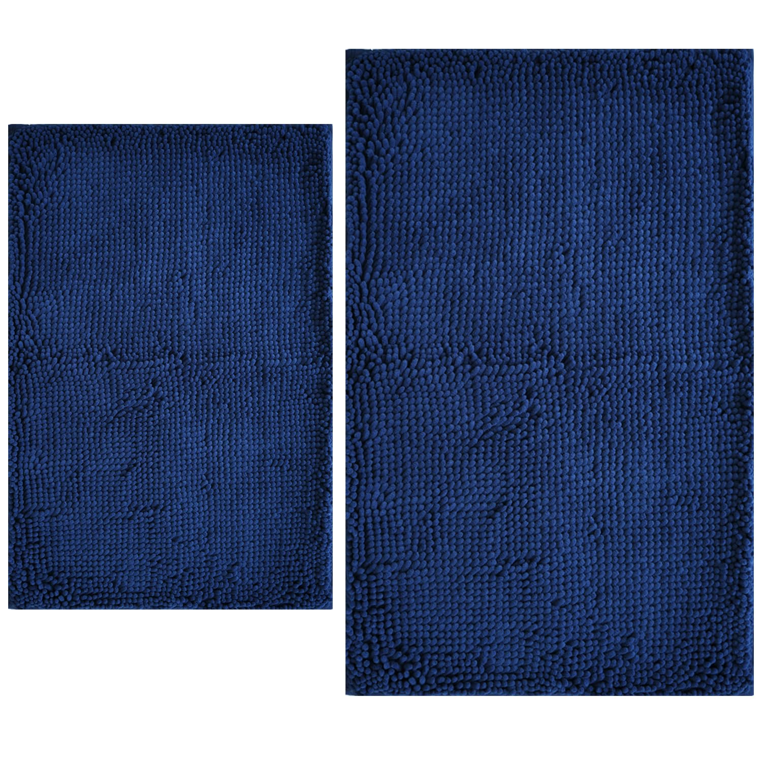 BOANKODU Bathroom Rugs Sets 2 Piece, Extra Soft Chenille Bath Mat Absorbent Bathroom Rug, Bathroom Mat with PVC Non-Slip Bottom, Machine Washable Bath