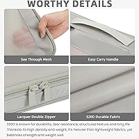 Vista 64 de BAGAIL 4 juegos/6 juegos/8 cubos de compresión para embalaje, accesorios de viaje, organizadores de embalaje expandibles (malla cuadrada, 06-beige)