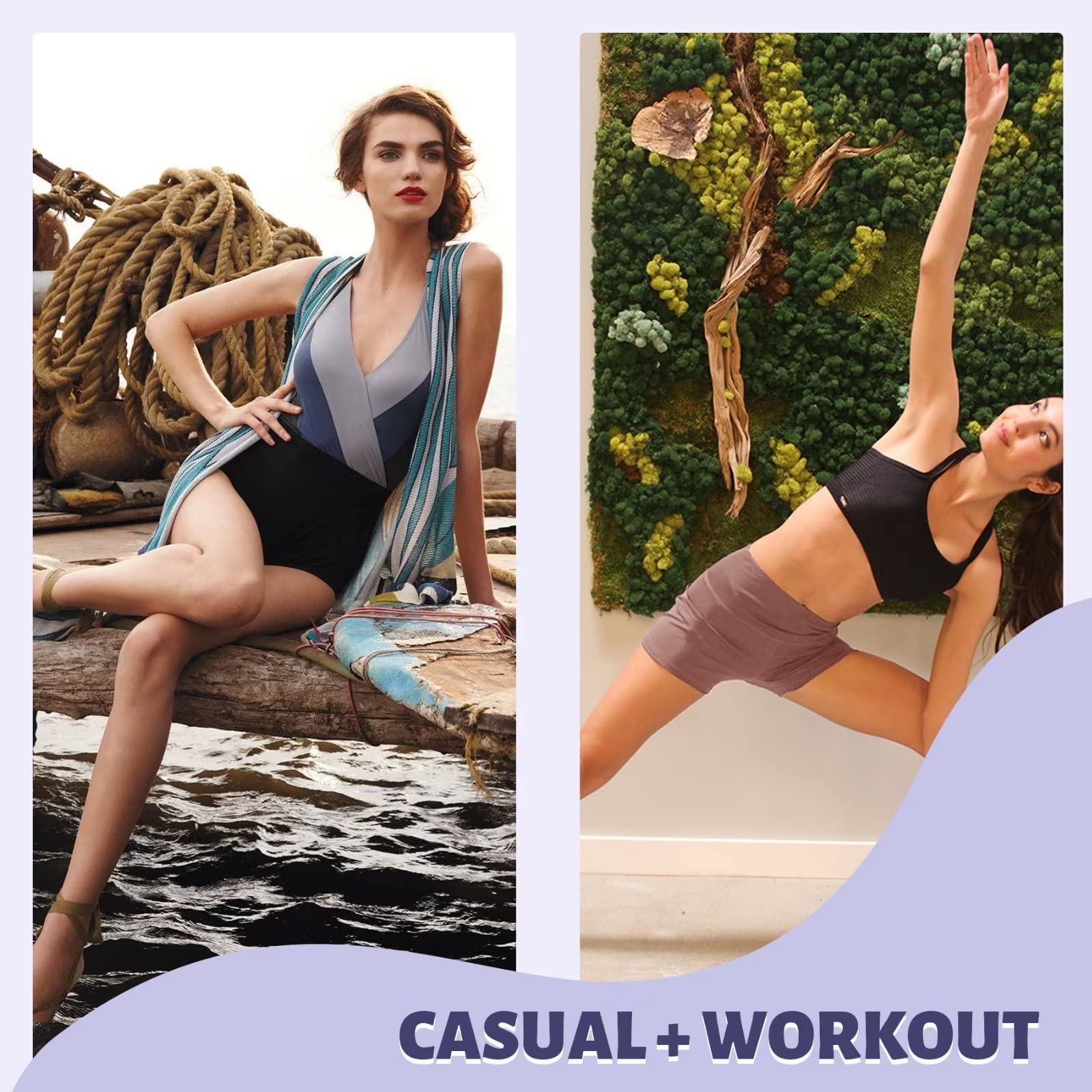 HIGHDAYS Legginsy dla kobiet – legginsy treningowe z wysokim stanem, kontrola brzucha, nieprzejrzyste, wąskie, miękkie spodnie do jazdy na rowerze, jogi, biegania, Czarny/cera, S-M