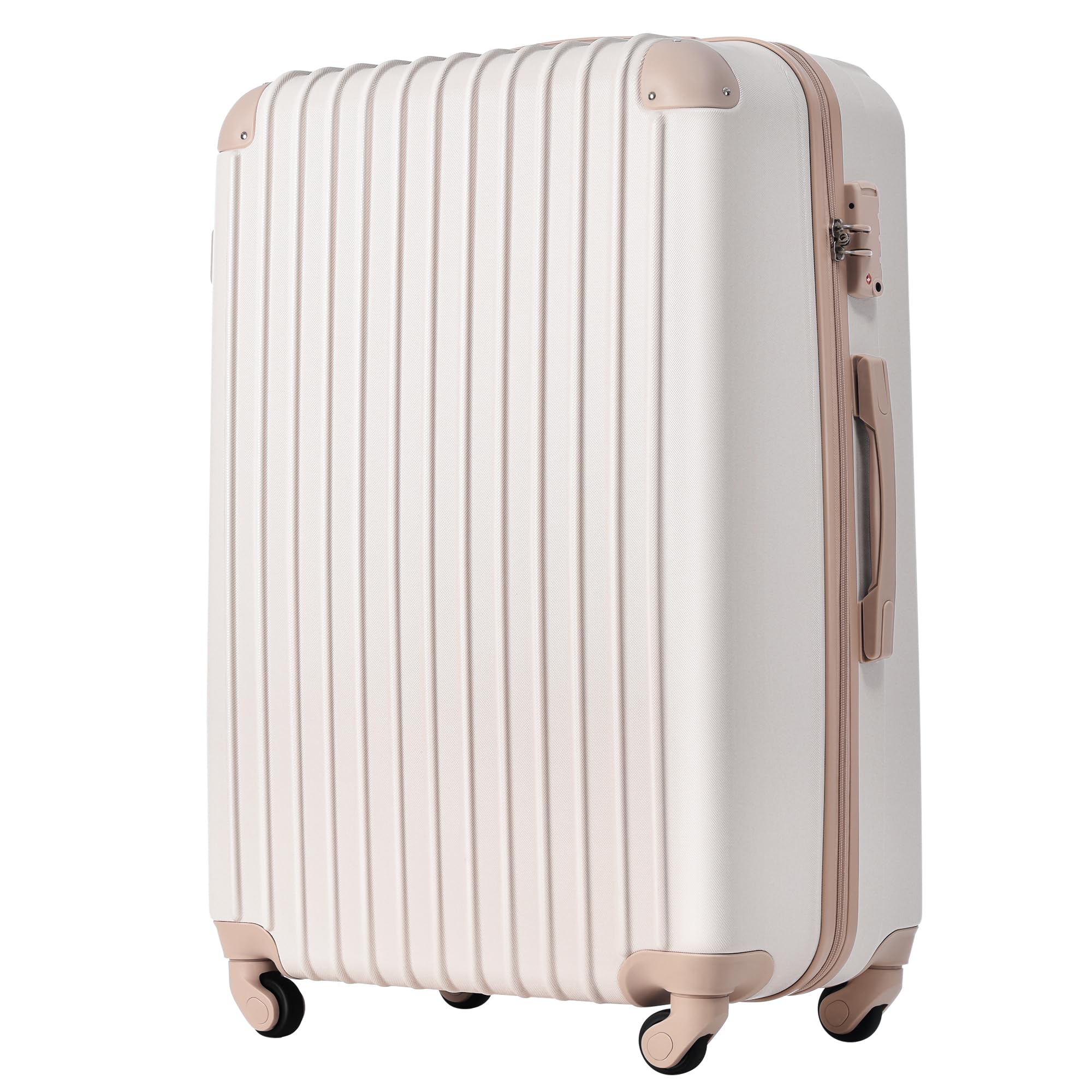 Lサイズ スーツケース キャリーバッグ 7日-14日 大型 TSAロックホワイト