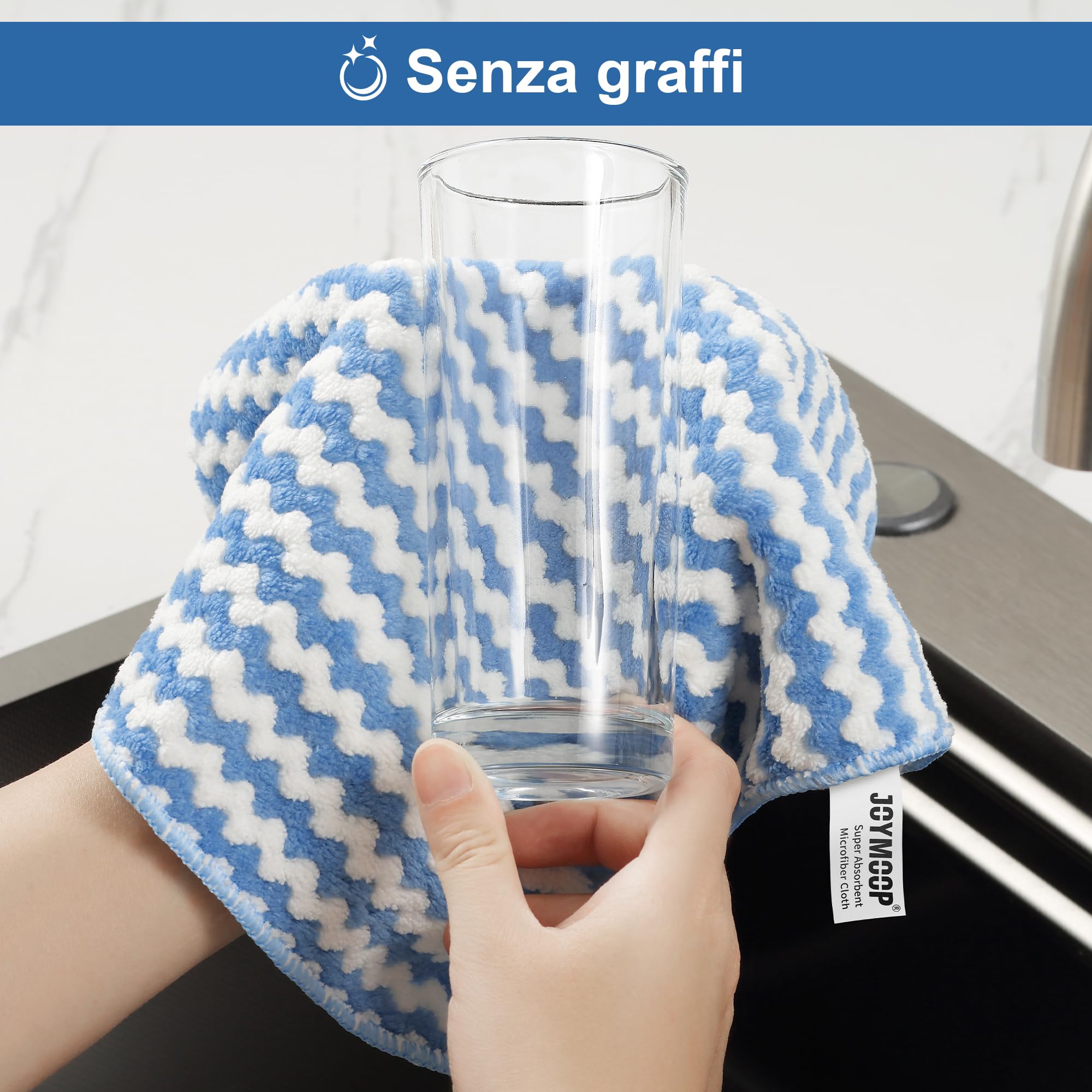 JOYMOOP Set Pulizia Pavimenti Completo, Mop Piatto con Secchio e Strizzatore + 3 Panni in Microfibra + 18 Panni Multiuso, Lavabile e Riutilizzabile, Uso Bagnato e Asciutto