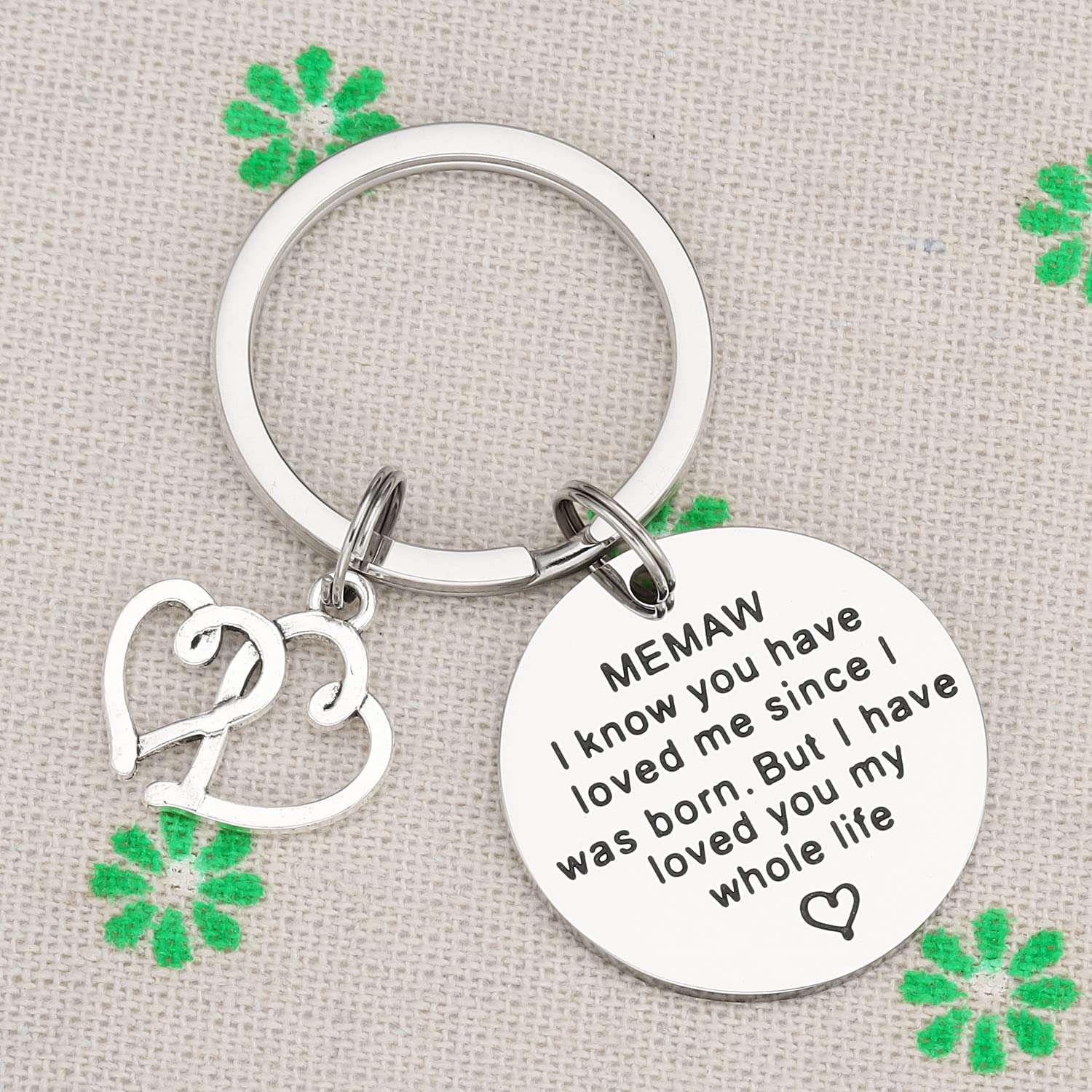 Jewelry Memaw Gifts Keychain for Women Worlds Best Memaw Ever Key Chains Present for a Memaw Keyring to My Memaw Keychain, Silver