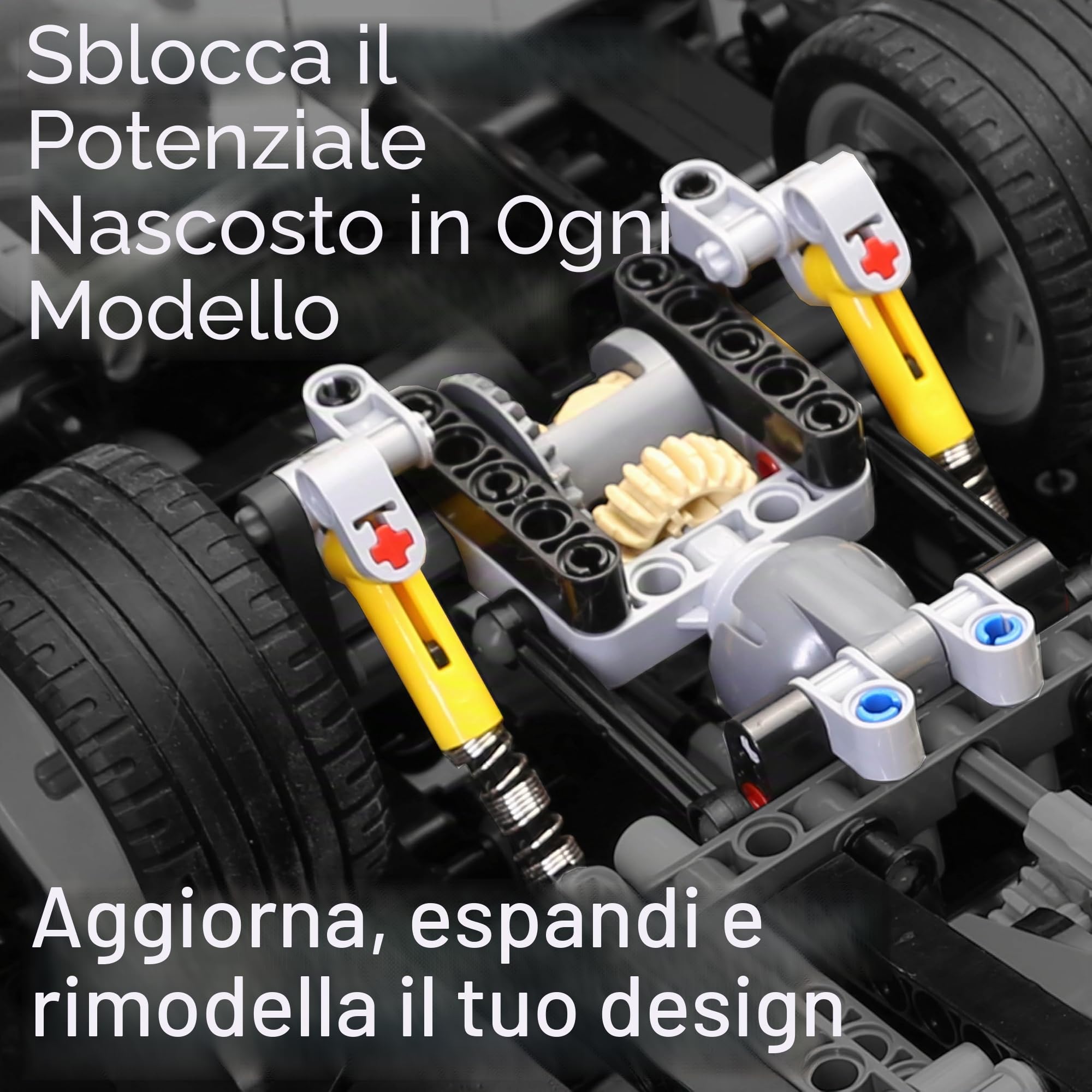 Habow 852pcs Technic-Parts Gears-Axle-Pin-Connector Compatibile con Lego-Technic, Ammortizzatore Ruote Chain Link Frame Joints Kit motore differenziale. Pezzi MOC per set da costruzione giocattolo