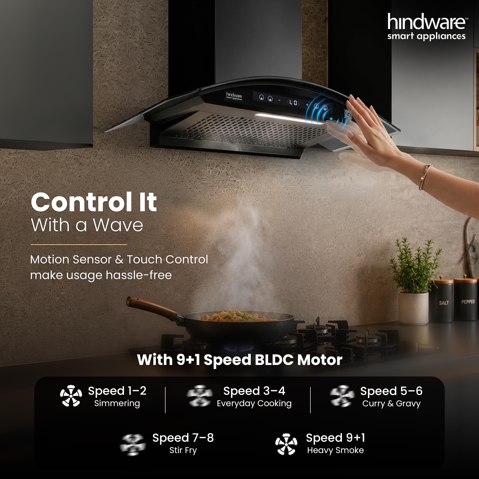 Hindware Amyra Kitchen Chimney - Filterless & Smart -5