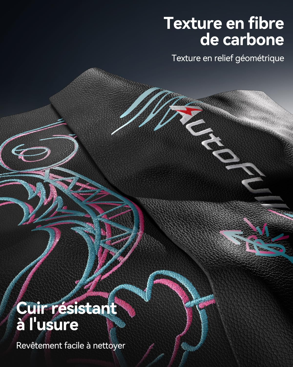 AutoFull C3 Chaise Gaming Style Course, avec Cuir PU Haute Résistance & Nettoyage Facile | Siège Bureau Ergonomique à Dossier Réglable en Hauteur avec Support Lombaire | Design Graffiti (Noir)