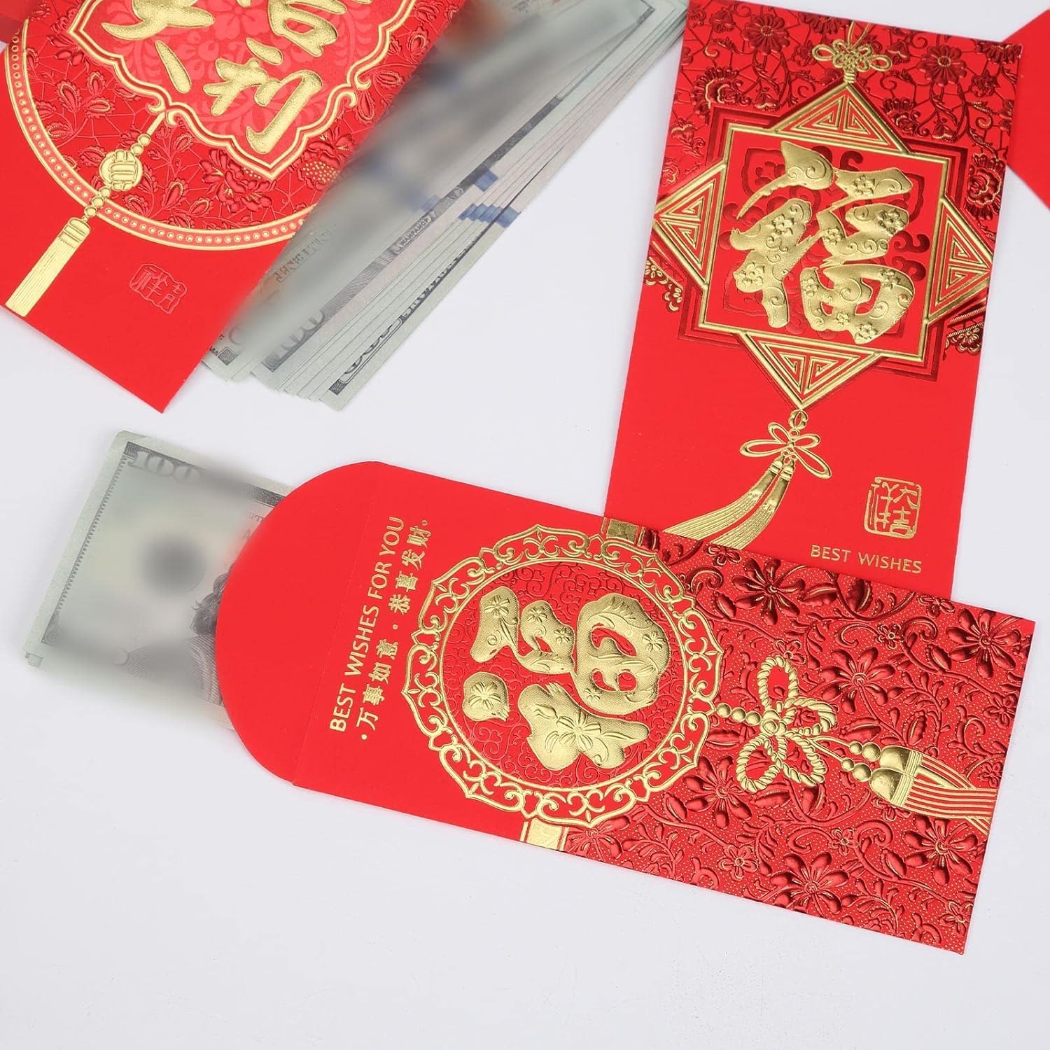 Chinese New Year Red Envelopes,Lucky Money Envelopes -2026 New Years Horse Lunar New Year Envelopes - New Years Decorations- Spring Festival Red Packets (large 24PCS) - Image 3