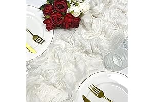 Silla Blanca Cheesecloth Table Runner - 10Ft Pure White Cotton Runner for Wedding Décor
