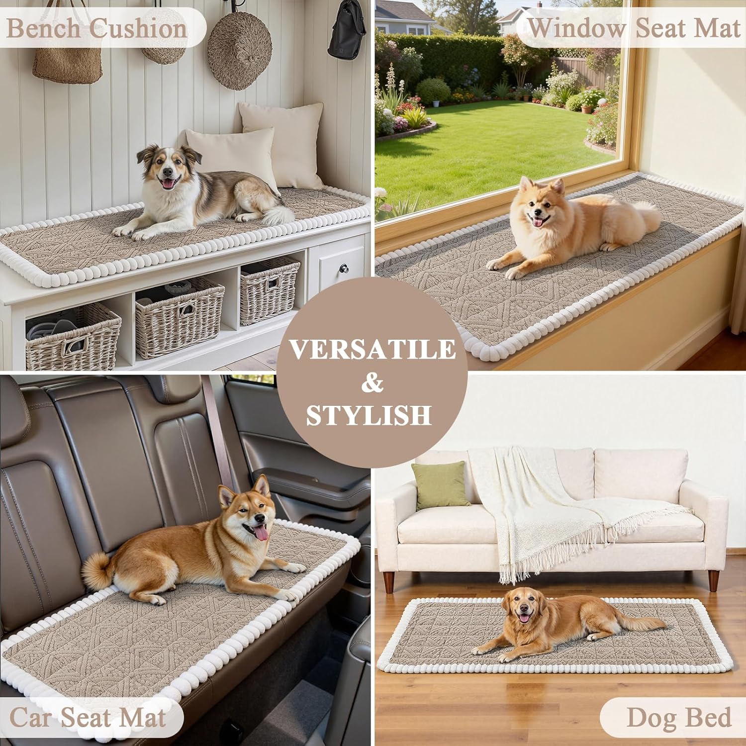 Vaukki Pet Couch Covers for Dogs, Washable Soft Dog Sofa Cover Protector, Non Slip Sofa Slipcover for 2 Cushion Couch, Fuzzy Sofa Pad Pet Friendly Dog Bed Mat for Couches (27.6''x59.06'', Coffee)