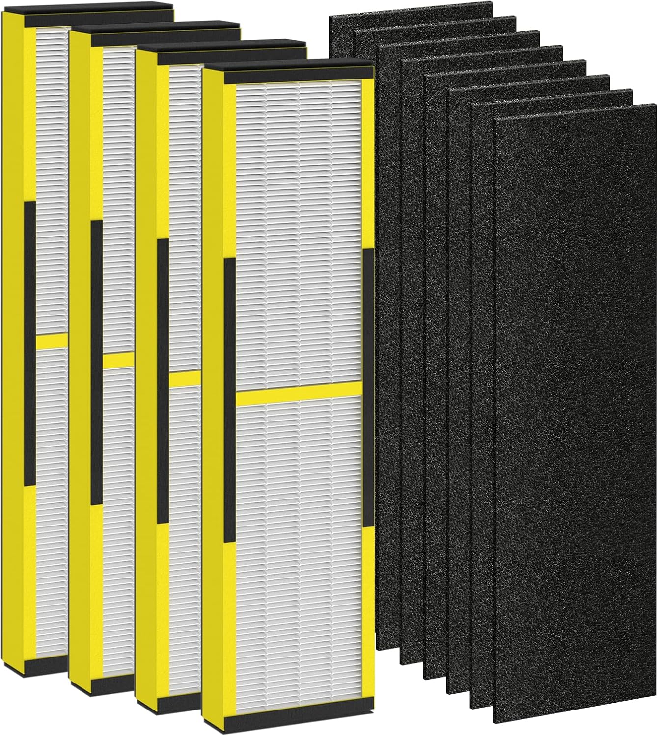 FLT4825 Replacement Filter B Fit for Germ Guardian Air Purifier, 4 True HEPA + 8 Carbon Filters 4+8 Pack Filter