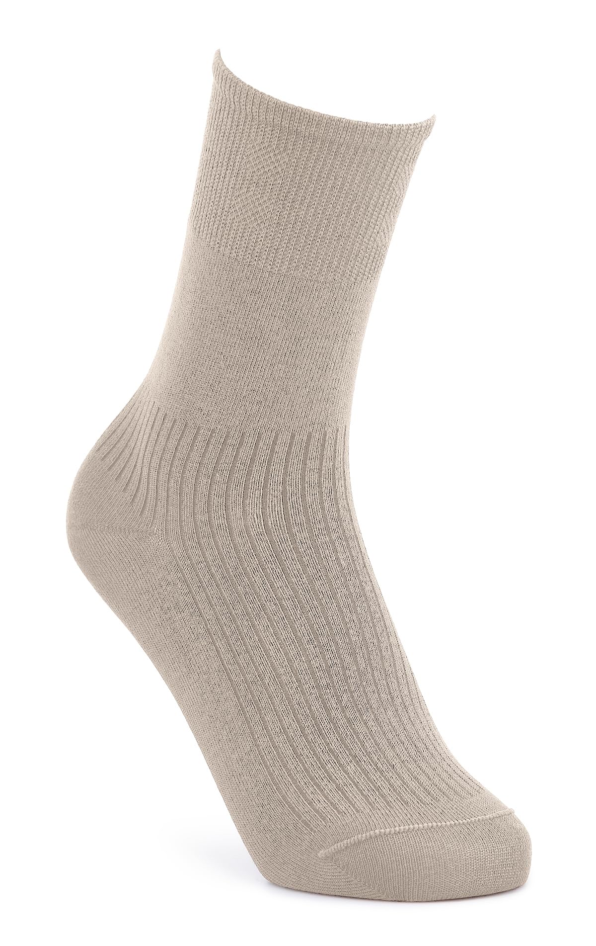 Cosyfeet Extra Roomy Luxury Bamboo Seam‑Free Socks - Oatmeal - L